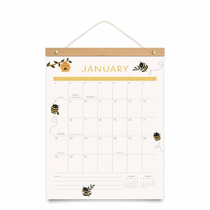 Buzzy Bees Bamboo Hanger 2023 Calendars