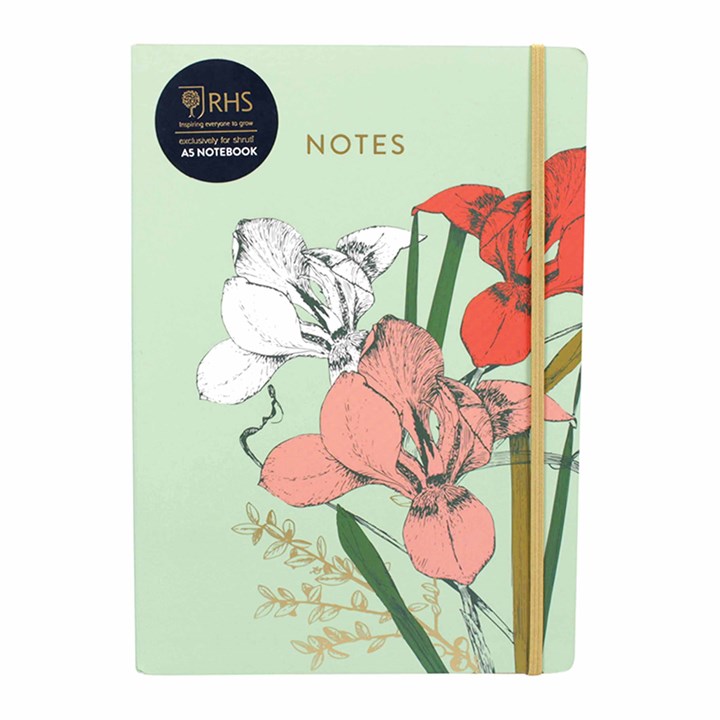 RHS, Irises & Hellebores Mint A5 Notebook