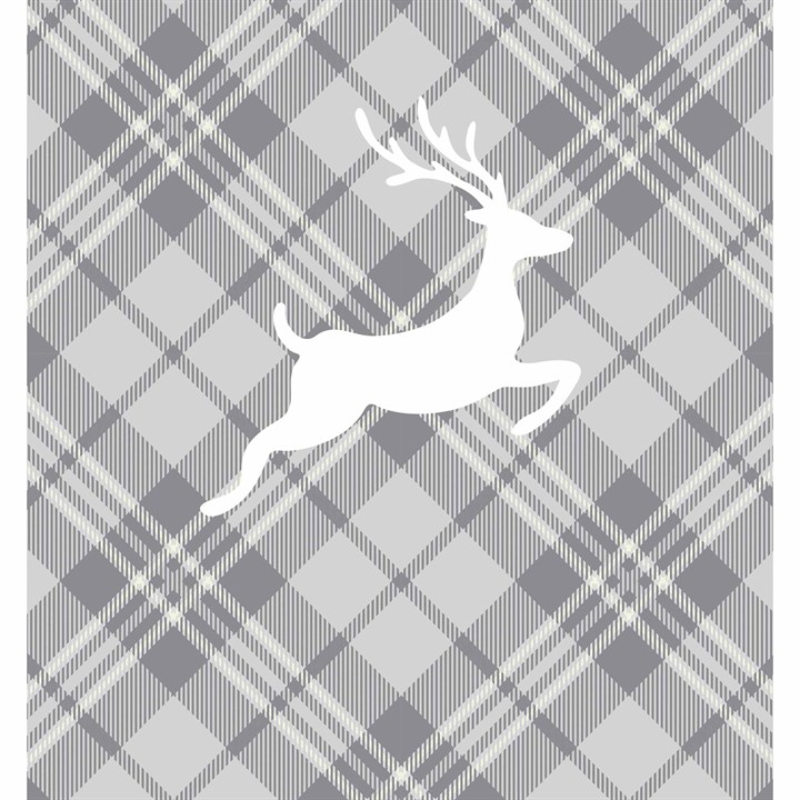 Grey Tartan Reindeer Calendar Gift Wrap Mailer