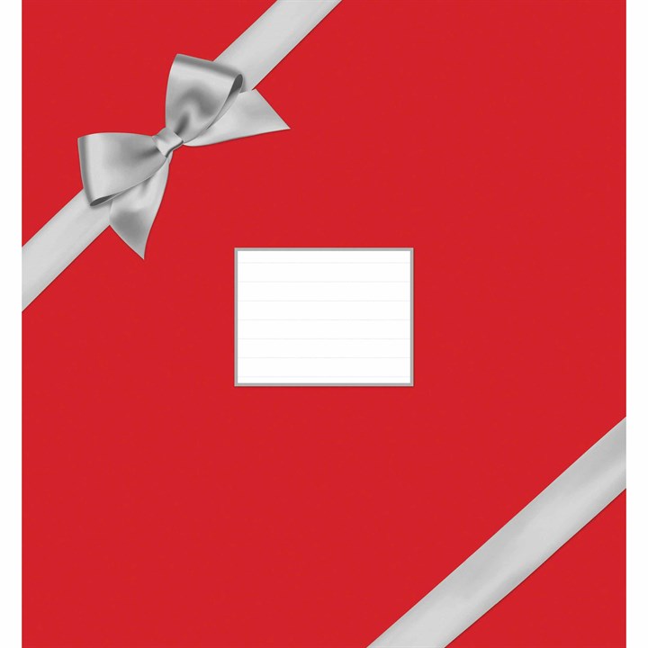 Red with Silver Bow Calendar Gift Wrap Mailer