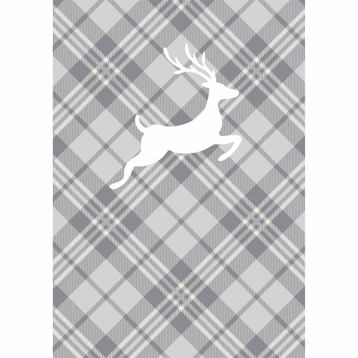 Grey Tartan Reindeer A3 Calendar Gift Wrap Mailer