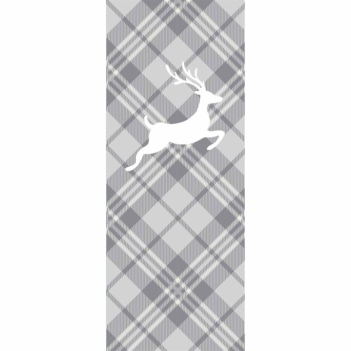 Grey Tartan Reindeer Slim Calendar Gift Wrap Mailer