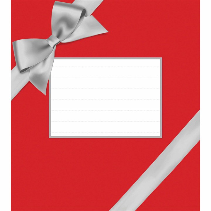 Red with Silver Bow Gift Wrap Mailer