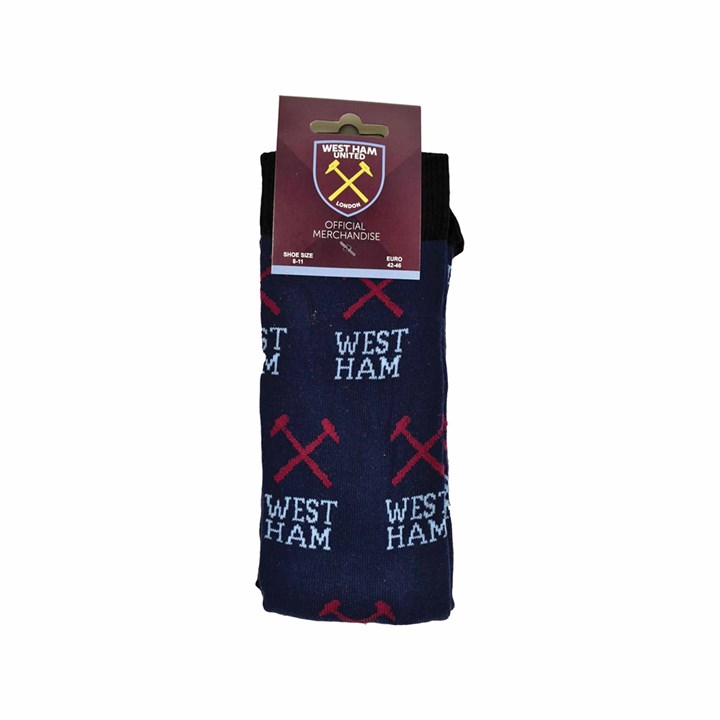 West Ham United FC Print Design Socks - Size - 8 - 11