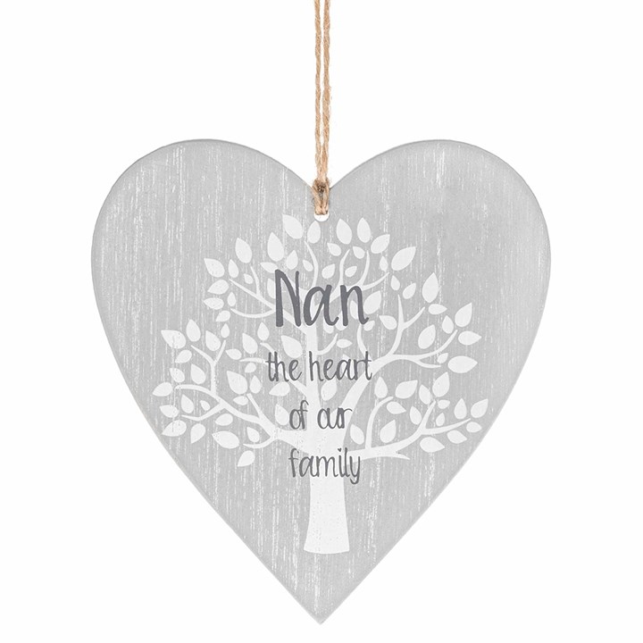 Tree of Life Nan Hanging Heart Sign