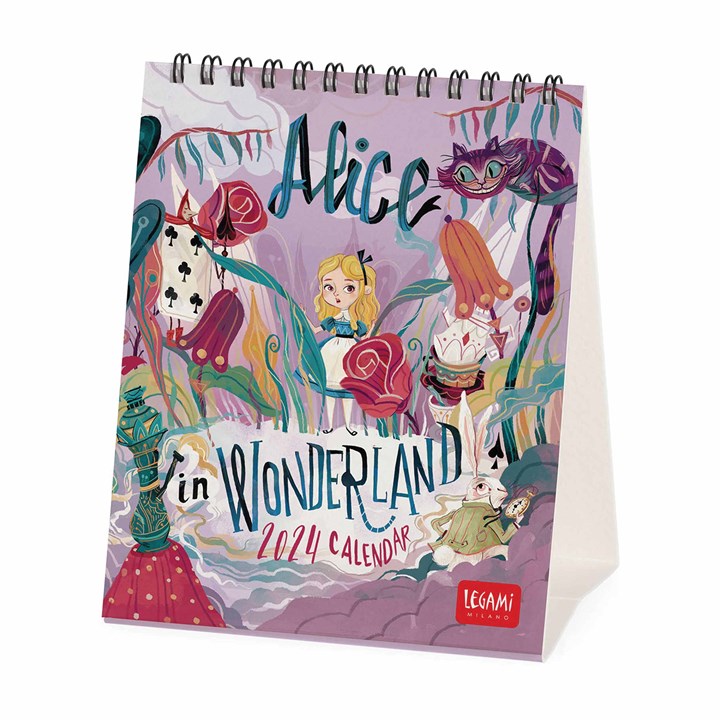 Lewis Carroll, Alice In Wonderland Easel Desk Calendar 2024