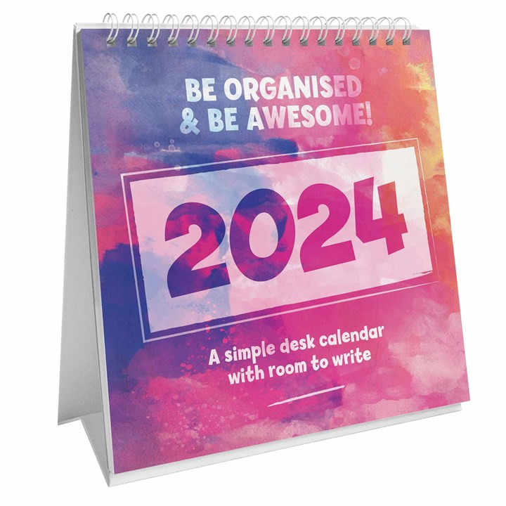 Be Organised & Be Awesome Easel Desk Calendar 2024
