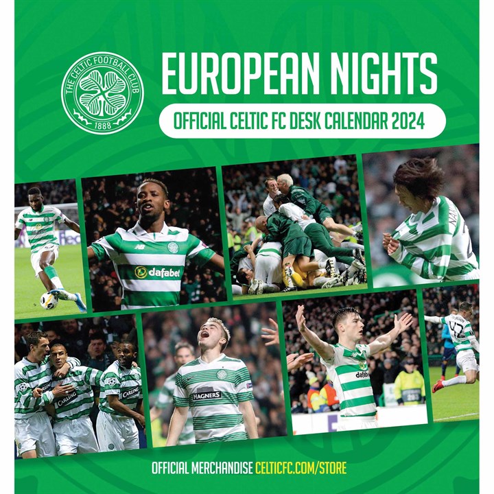 Celtic FC, European Nights Easel Desk Calendar 2024