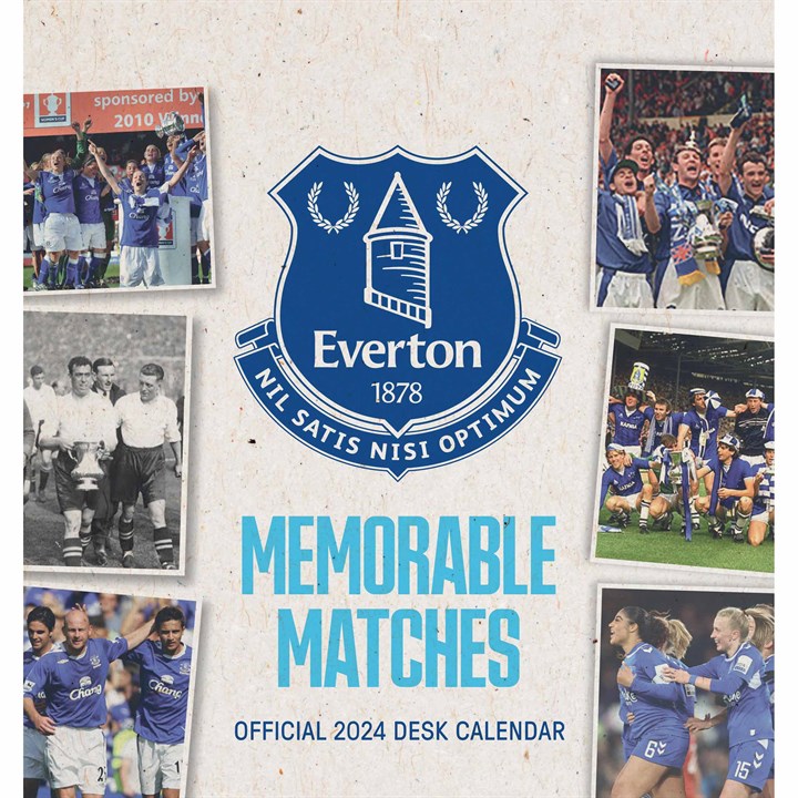 Everton FC, Memorable Matches Easel Desk Calendar 2024