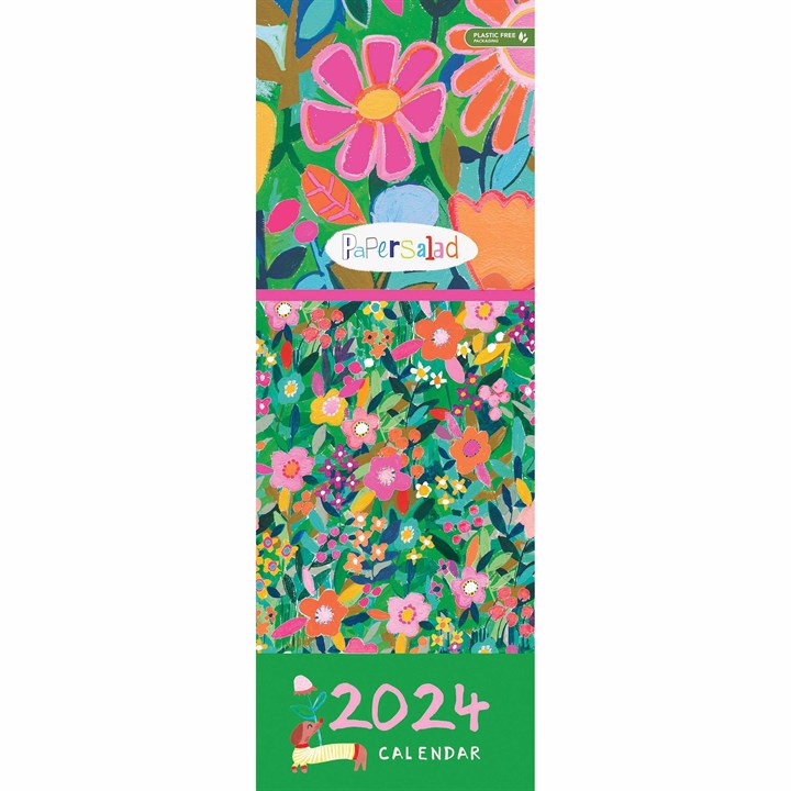 Floral, Paper Salad Slim Calendar 2024