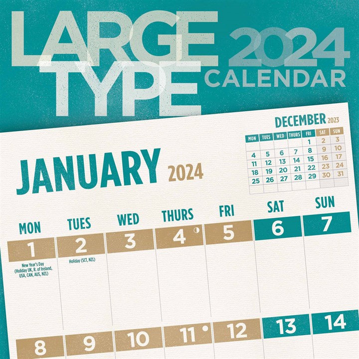 Large Type Calendar 2024
