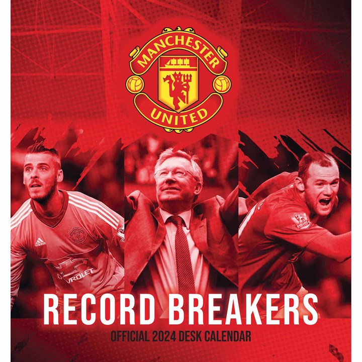 Manchester United FC, Record Breakers Easel Desk Calendar 2024