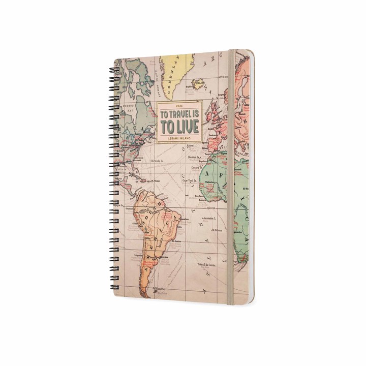 To Travel is to Live, Map Week-To-View A5 Diary 2024