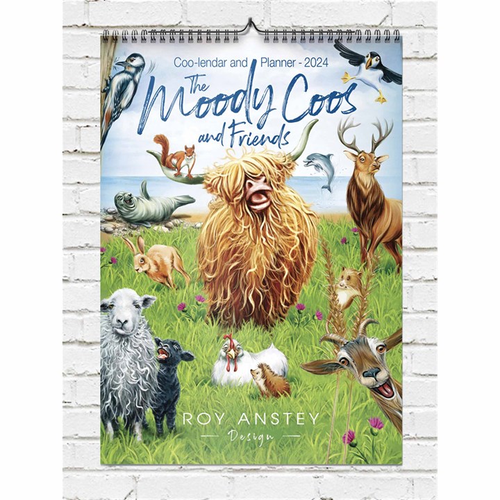 Roy Anstey, Moody Coos & Friends A3 Family Planner 2024