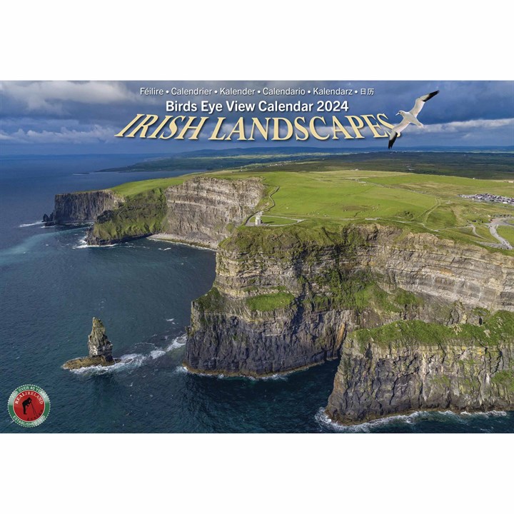 Irish Landscapes, Birds Eye View A4 Calendar 2024