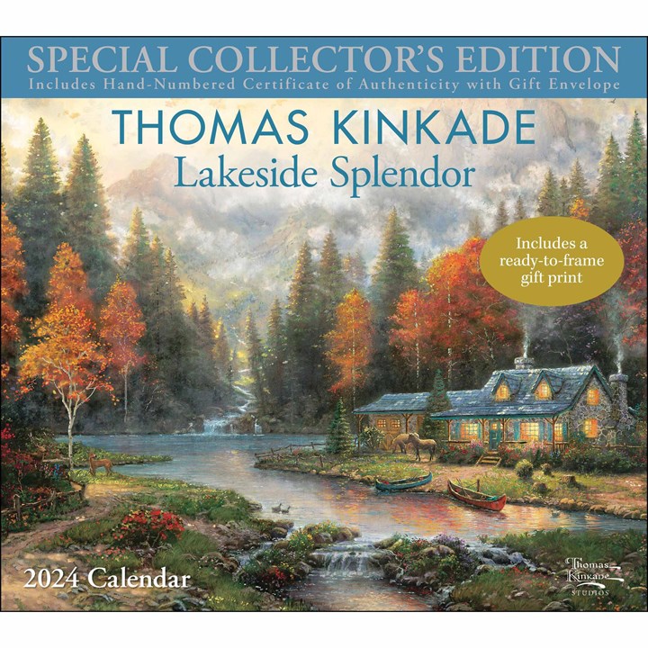 Kinkade, Lakeside Splendor Collector's Edition Deluxe Calendar 2024