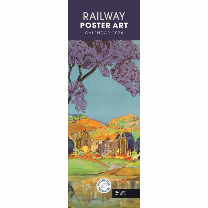 Railway Museum, Railway Poster Art Slim Calendar 2024