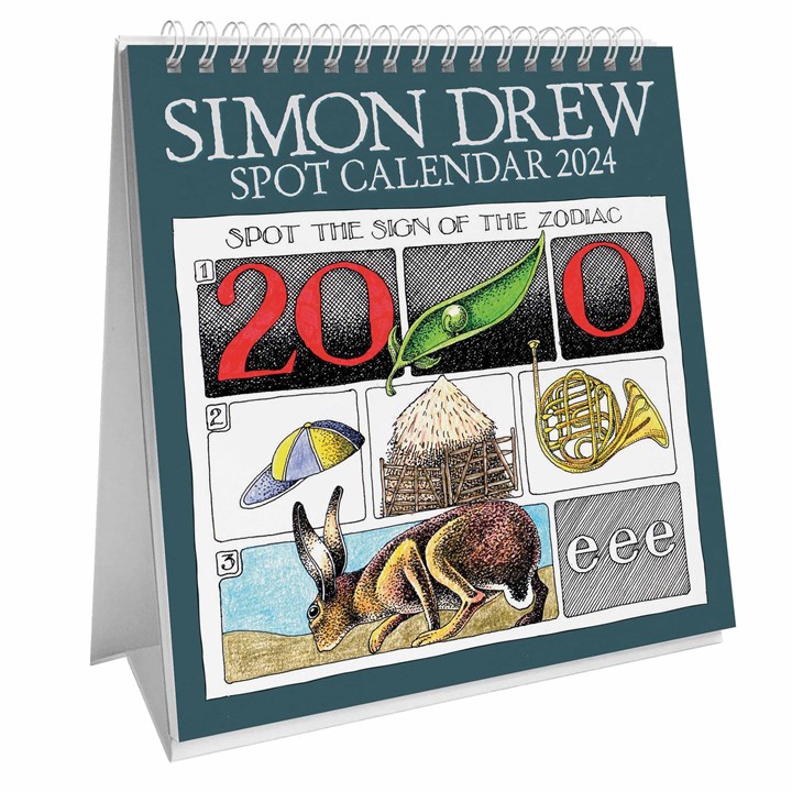 Simon Drew Easel Desk Calendar 2024