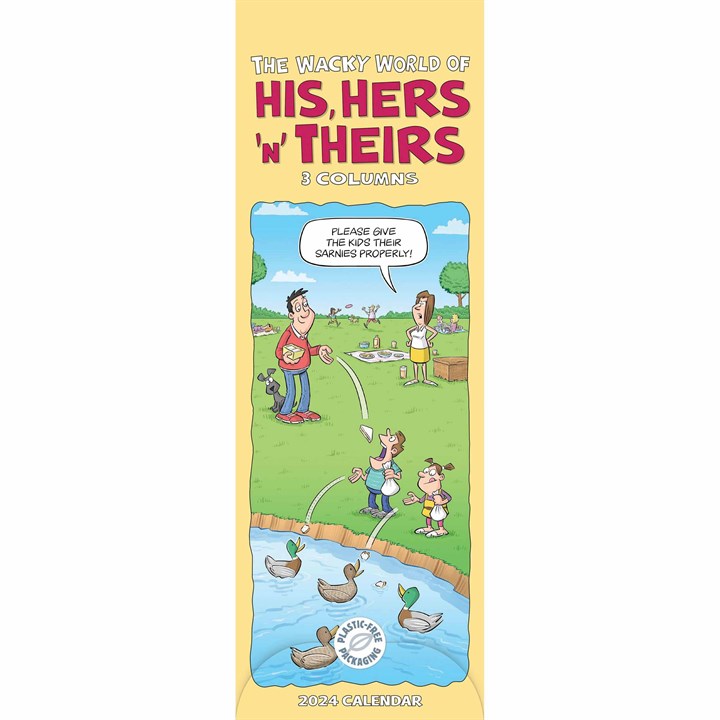 Wacky World Of His, Hers 'N' Theirs Slim Family Planner 2024