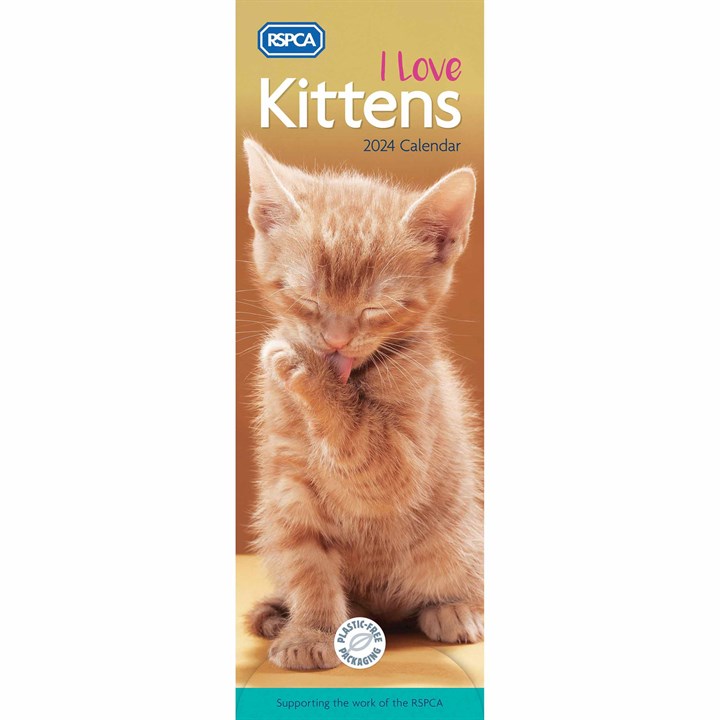 RSPCA, I Love Kittens Slim Calendar 2024