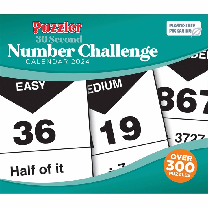 30 Second Number Challenge, Puzzler Desk Calendar 2024