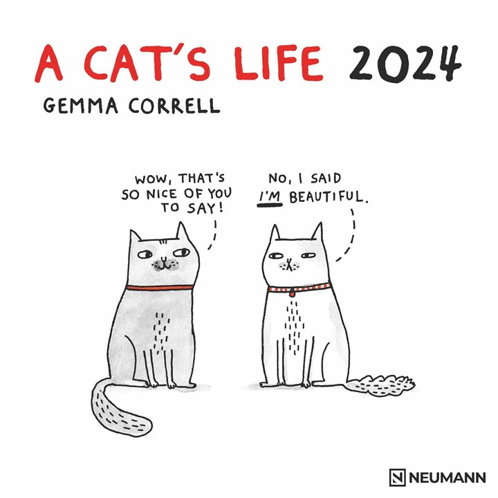 Gemma Correll, A Cat's Life Calendar 2024