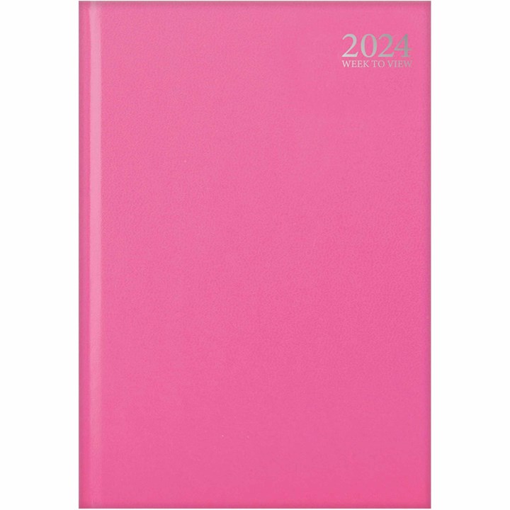 Pastel Pink Hardback Week To View A4 Diary 2024