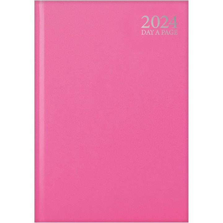 Pastel Pink Hardback Day To View A5 Diary 2024