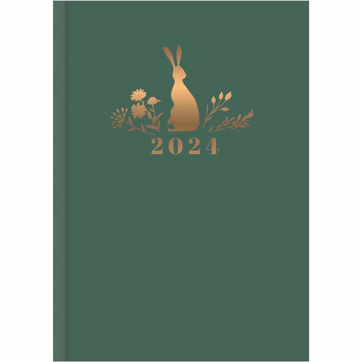 Gold Foil Hare A6 Diary 2024