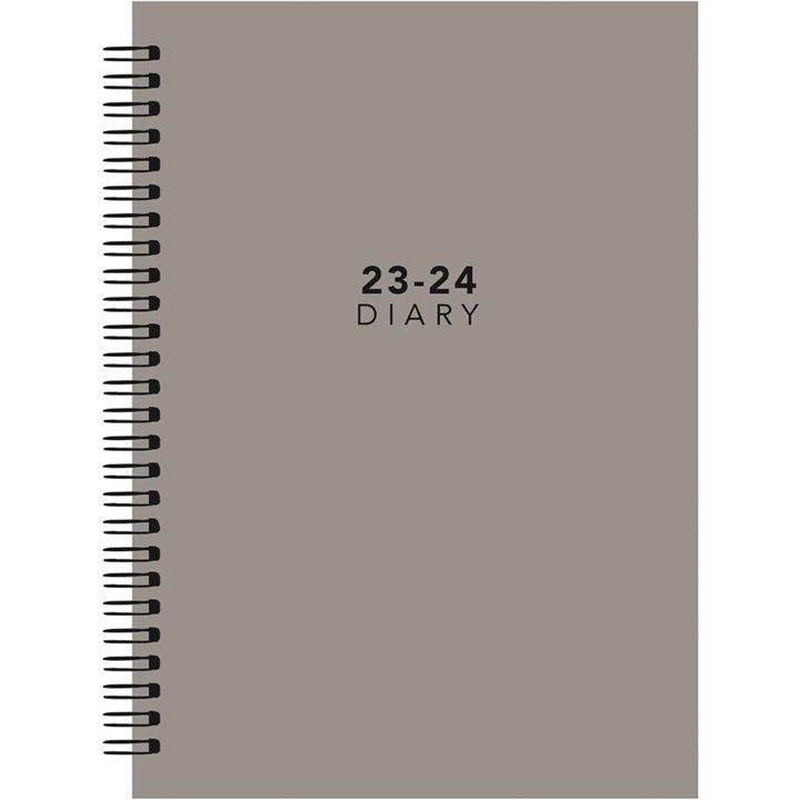 Grey, Week-To-View Academic A5 Diary 2023 - 2024