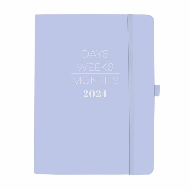 Light Blue Vegan Leather A5 Diary 2024