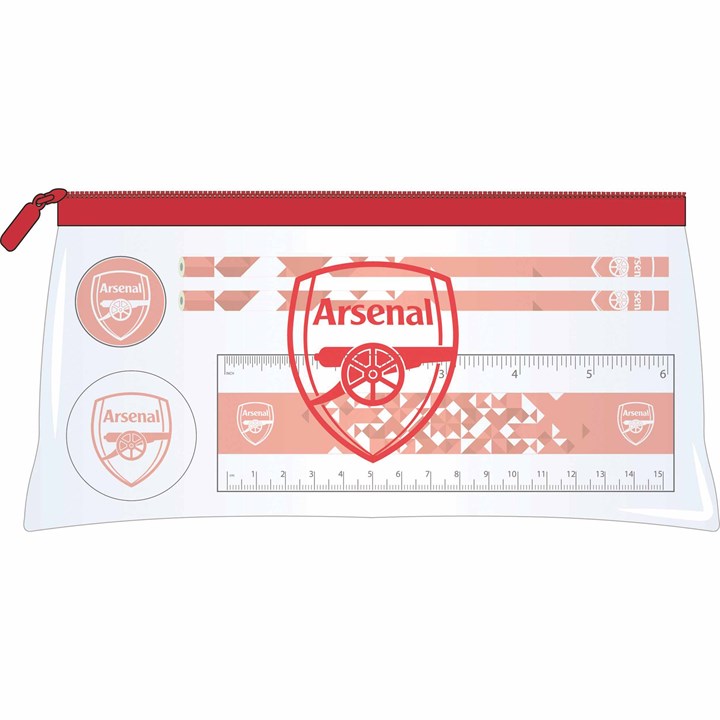 Arsenal FC Clear Pencil Case Stationery Set