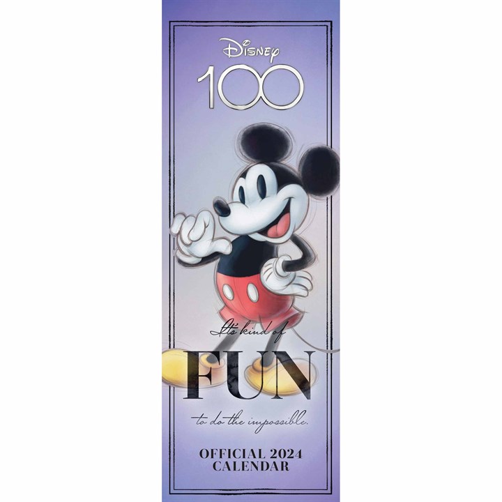 Disney, Quotes 100 Years Slim Calendar 2024