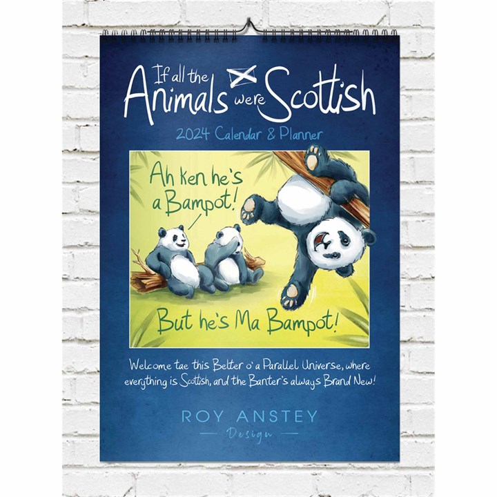 If All The Animals Were Scottish A3 Family Planner 2024
