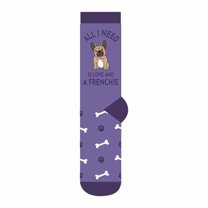 All I Need is Love and a Frenchie Socks - Size 4 - 8