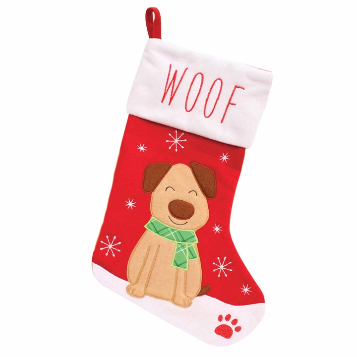 Woof, Dog Christmas Stocking