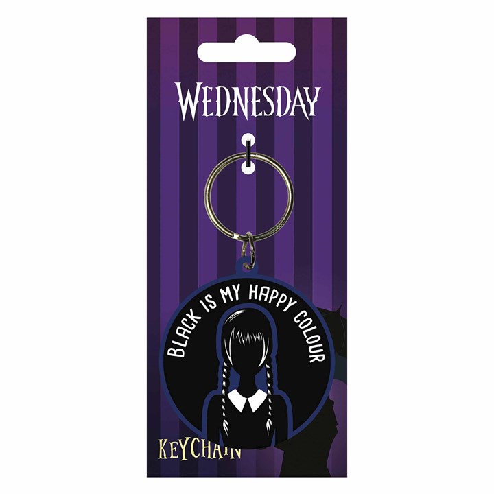 Wednesday, Black Is My Happy Colour Keychain