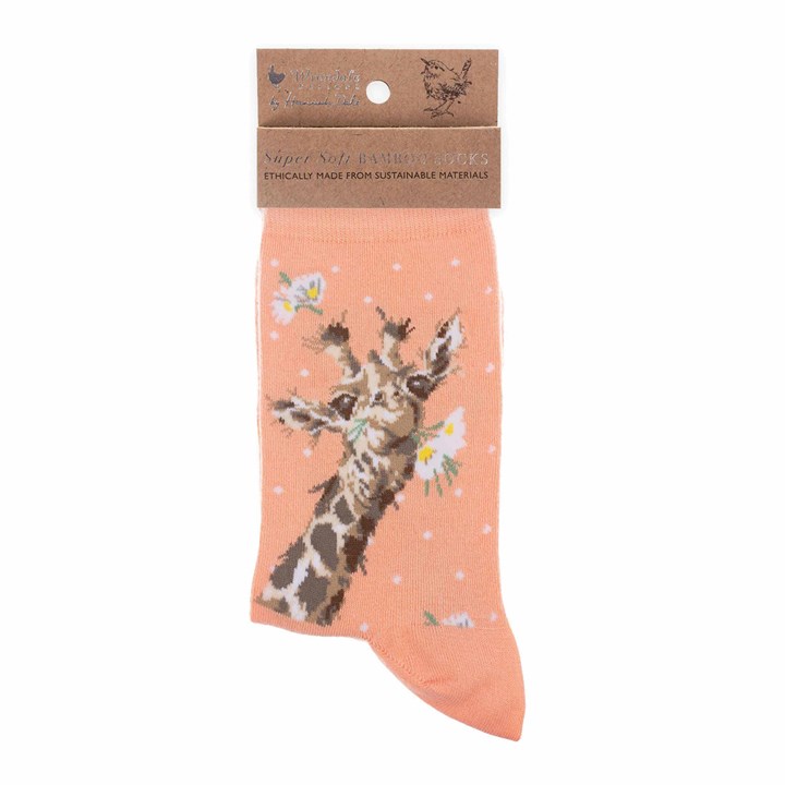 Wrendale Designs, Flowers and Giraffe Socks - Size 4 - 8