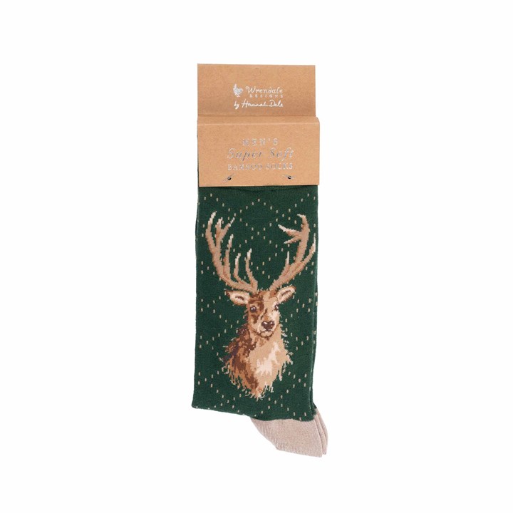 Wrendale Designs, Portrait of A Stag Socks - Size 7 - 11