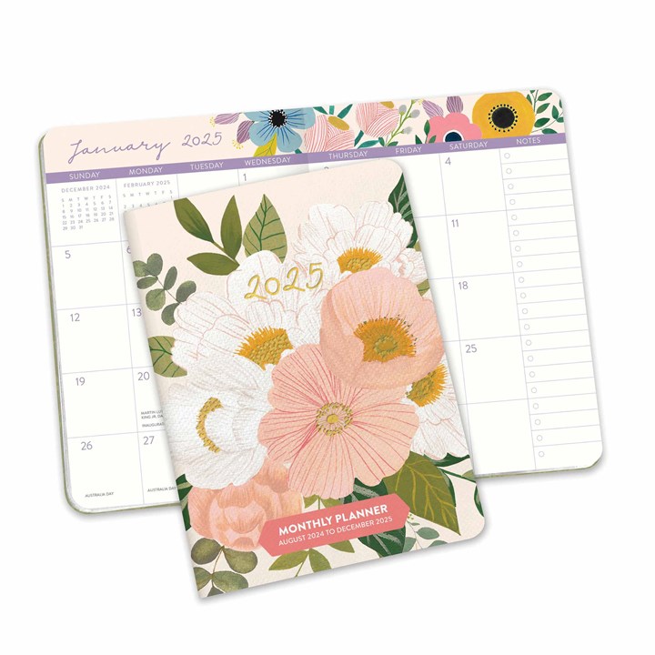 Bella Flora Monthly A6 Diary 2024 - 2025