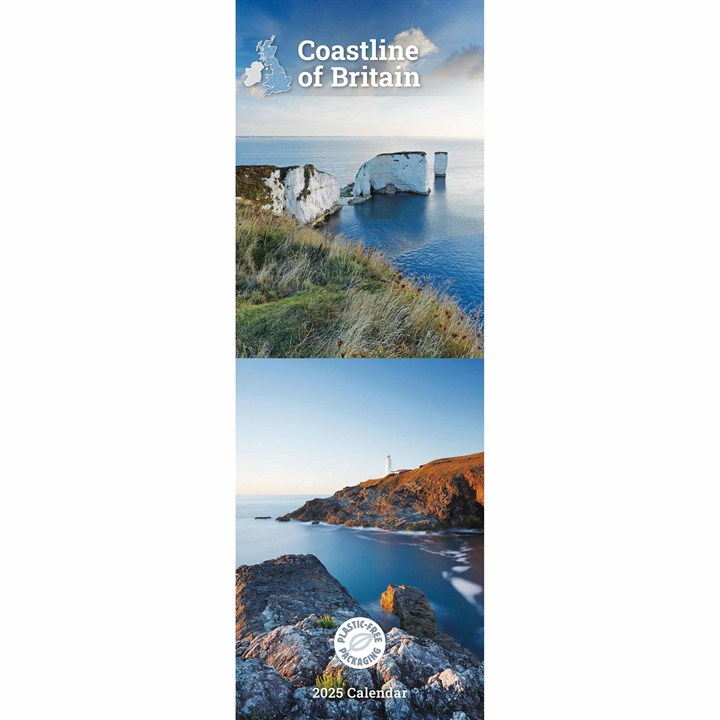 Coastline Of Britain Slim Calendar 2025