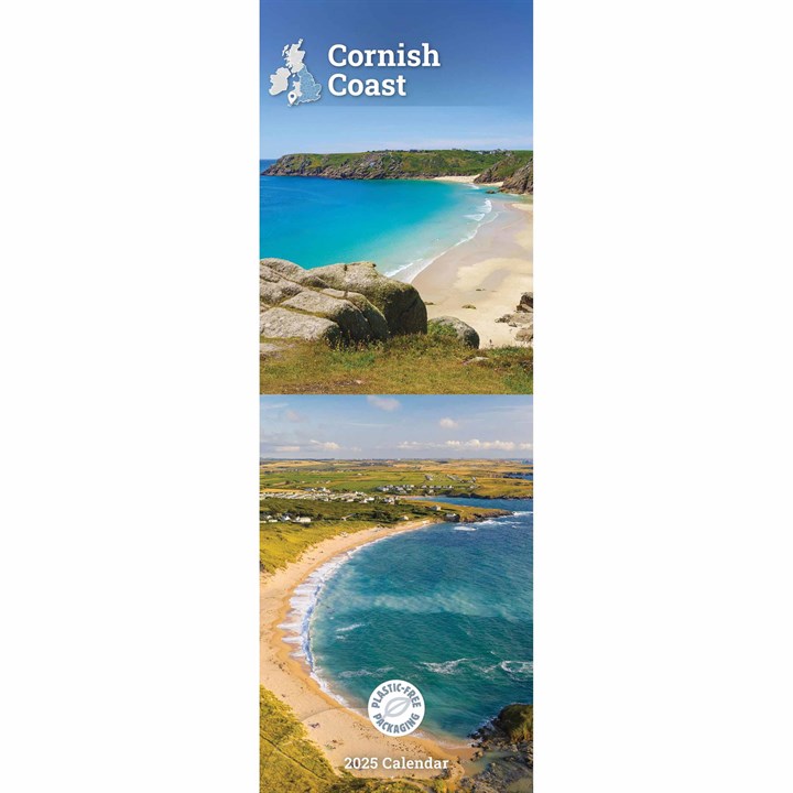 Cornish Coast Slim Calendar 2025