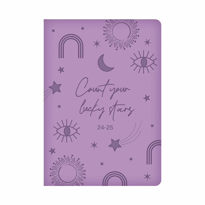 Purple Count Your Lucky Stars Academic A5 Diary 2024 - 2025