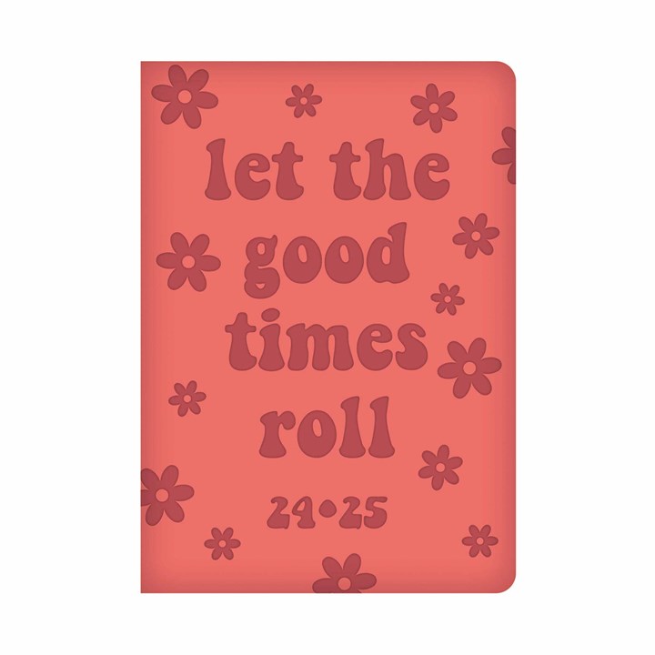 Coral Let The Good Times Roll Academic A5 Diary 2024 - 2025