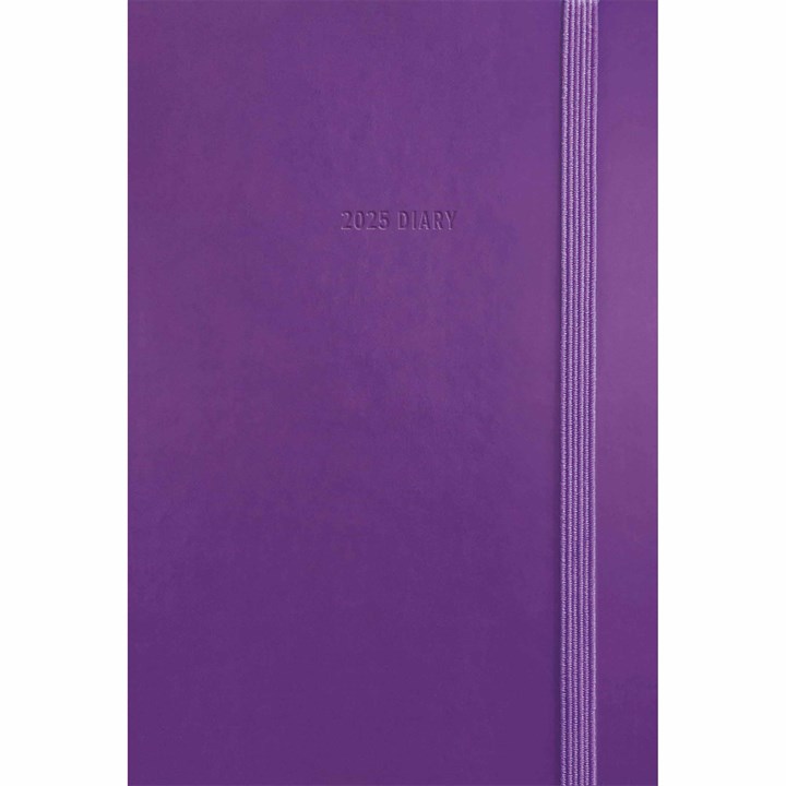 Purple Soft Touch A7 Diary 2025