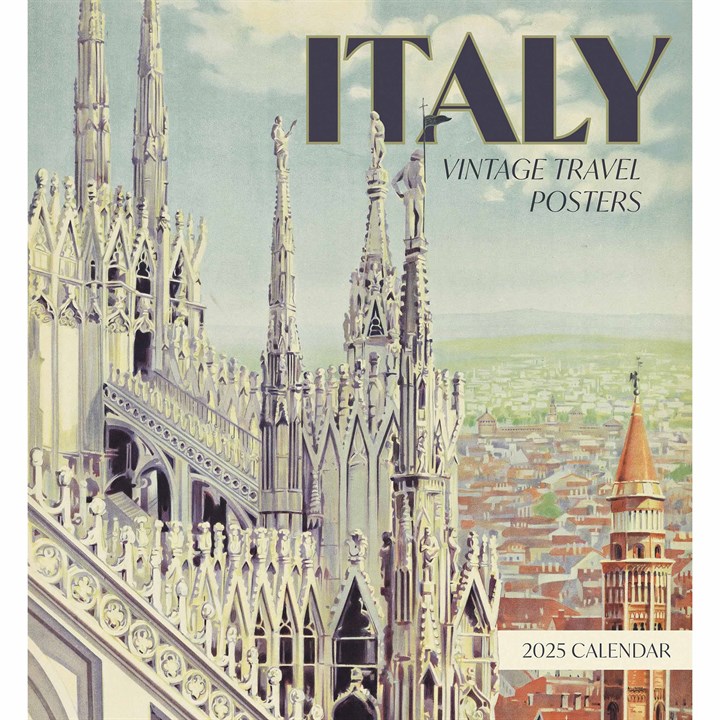 Italy, Vintage Travel Posters Calendar 2025
