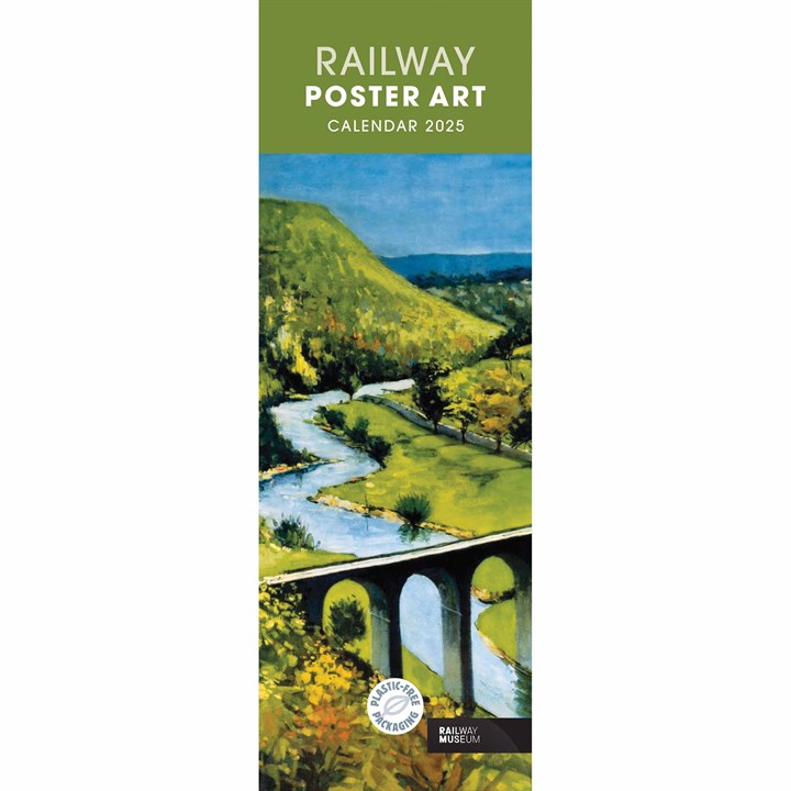 Railway Museum, Railway Poster Art Slim Calendar 2025