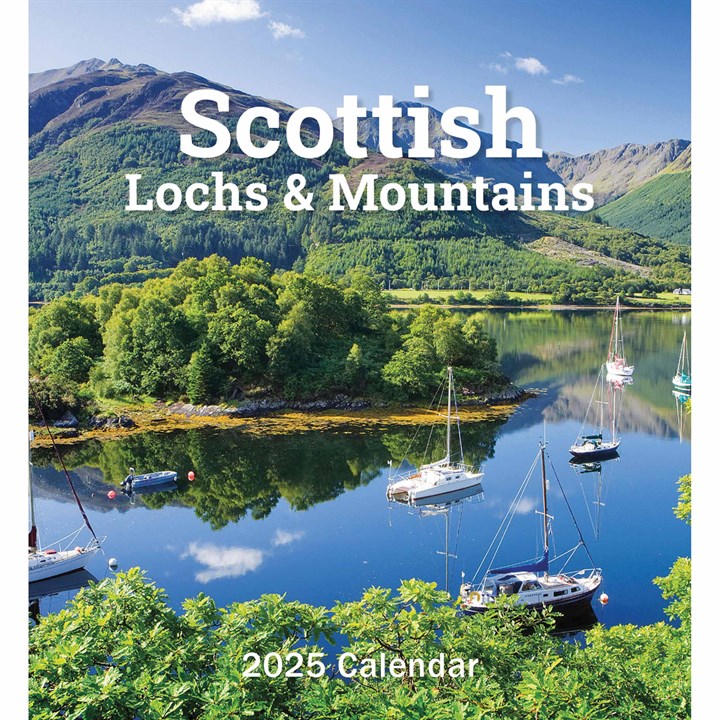 Scottish Lochs & Mountains Mini Easel Desk Calendar 2025