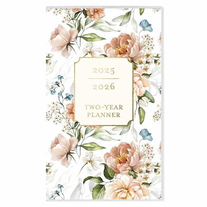 Vintage Floral Slim Monthly Diary 2025 - 2026