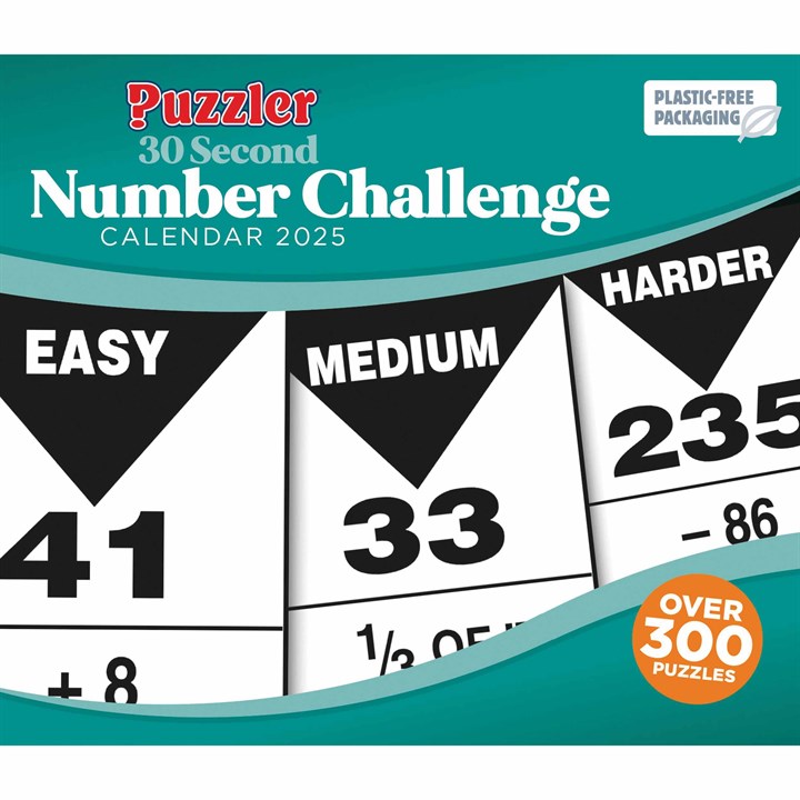 30 Second Number Challenge, Puzzler Desk Calendar 2025